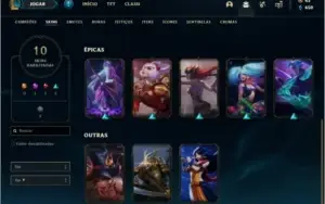 Conta unranked (ex bronze) com 10 skins e 29 champs