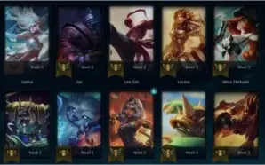 unranked lv 45, 9610 essencias azuis 5 skins