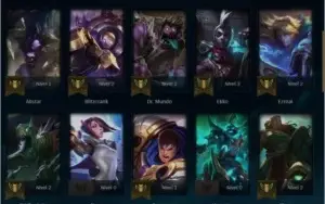 unranked lv 45, 9610 essencias azuis 5 skins