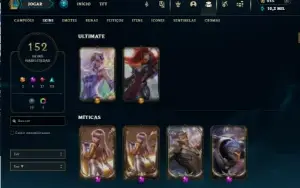 Conta Lol Full Acesso - 4 Skins Prestigio - 152 Skins