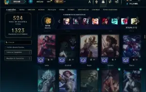 Bronze 3 com TODOS os champs e 264 Skins ( MID / JG / ADC )