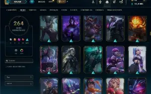 Bronze 3 com TODOS os champs e 264 Skins ( MID / JG / ADC )