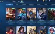 Conta de Mobile legendes no mítico com mais de 41 skins