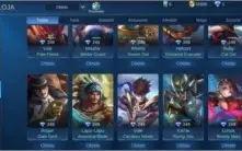 Conta de Mobile legendes no mítico com mais de 41 skins