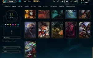 Bronze 1 com 90 Champs e 34 Skins ( Mais de 100 Jogos )