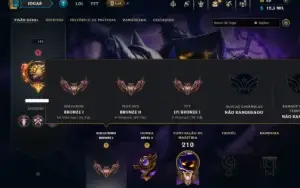 Bronze 1 com 90 Champs e 34 Skins ( Mais de 100 Jogos )