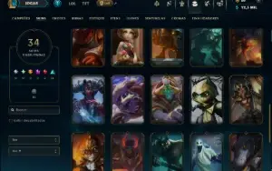 Bronze 1 com 90 Champs e 34 Skins ( Mais de 100 Jogos )