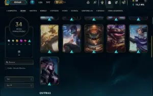 Bronze 1 com 90 Champs e 34 Skins ( Mais de 100 Jogos )