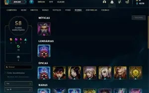 Conta Platina 2 com 36 Champs e 12 Skins