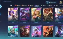 Conta com 132 skins, 76 heróis, nível celestial 34