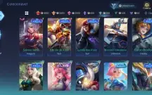 Conta com 132 skins, 76 heróis, nível celestial 34