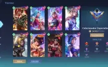 Conta com 132 skins, 76 heróis, nível celestial 34