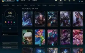 Conta LoL lv117 70 Campeões 46 Skins 3k Essência Laranja