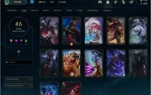 Conta LoL lv117 70 Campeões 46 Skins 3k Essência Laranja