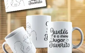Arte canecas Namorados Line Art