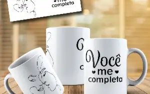 Arte canecas Namorados Line Art