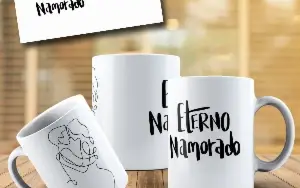 Arte canecas Namorados Line Art