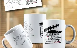 Arte canecas Namorados Line Art