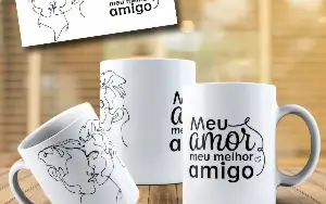 Arte canecas Namorados Line Art