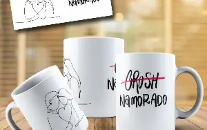 Arte canecas Namorados Line Art