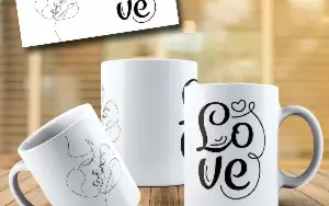 Arte canecas Namorados Line Art