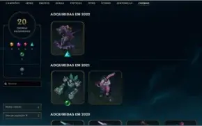 CONTA LOL - 315 SKINS - D4 - 3 PRESTÍGIOS