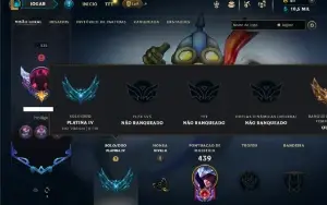 Platina 4 com 140 Champs e 143 Skins ( ADC / MID / TOP )