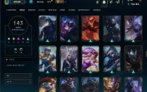 Platina 4 com 140 Champs e 143 Skins ( ADC / MID / TOP )