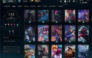 Platina 4 com 140 Champs e 143 Skins ( ADC / MID / TOP )