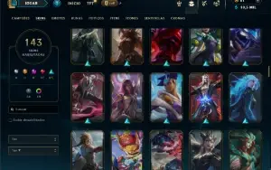 Platina 4 com 140 Champs e 143 Skins ( ADC / MID / TOP )