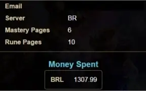 Conta LoL Prata1 83skins 10páginas de runas