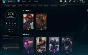 Conta bronze 1 com TODOS os champs e 276 Skins + 22 Cromas
