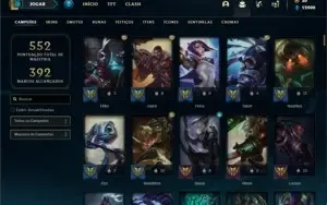 Conta bronze 1 com TODOS os champs e 276 Skins + 22 Cromas