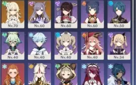 Yoimiya, Childe C1, Qiqi, Mona E Keqing