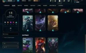 Unranked com 50 Champs e 18 Skins ( Ex Ferro )