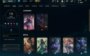 Unranked com 50 Champs e 18 Skins ( Ex Ferro )