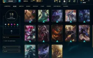 Unranked com 50 Champs e 18 Skins ( Ex Ferro )