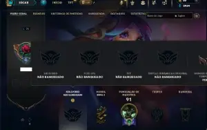 Unranked com 50 Champs e 18 Skins ( Ex Ferro )