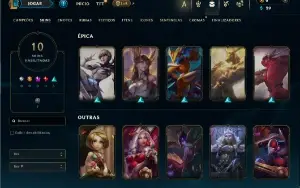 Unranked com 45 Champs e 10 Skins
