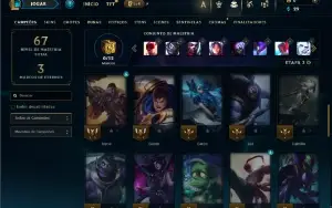 Unranked com 45 Champs e 10 Skins