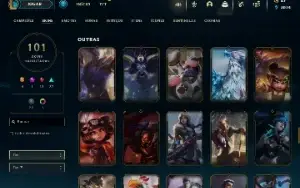 Conta LOL - LVL 220 - 130 Champions - 101 Skins - Unranked