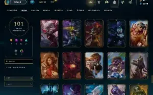 Conta LOL - LVL 220 - 130 Champions - 101 Skins - Unranked