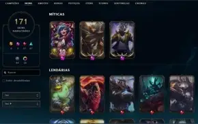 Conta de lol de 2013 + 176 skins e conta Valorant + 3 FACAS