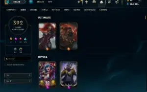 Esmeralda 4 com TODOS os champs e 392 Skins (970k de Yasuo)