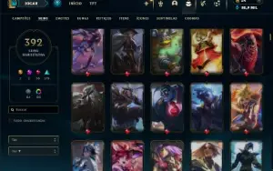 Esmeralda 4 com TODOS os champs e 392 Skins (970k de Yasuo)