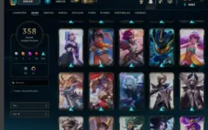conta level 270 varias skins
