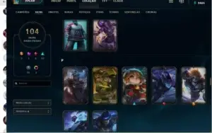 Conta lol prata 4 com 104 skins