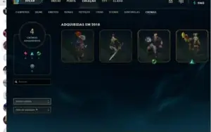 Conta lol prata 4 com 104 skins