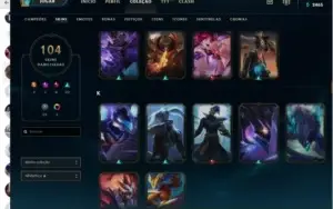 Conta lol prata 4 com 104 skins