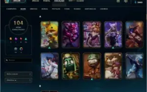 Conta lol prata 4 com 104 skins